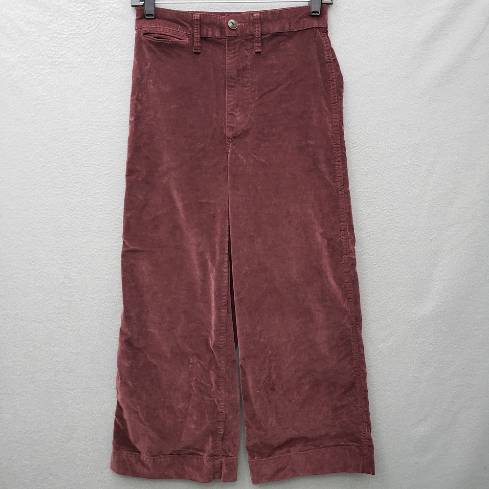 Madewell Emmett Wide-Leg Crop Maroon Corduroy Fall Dark Academia Relaxed Fit 25